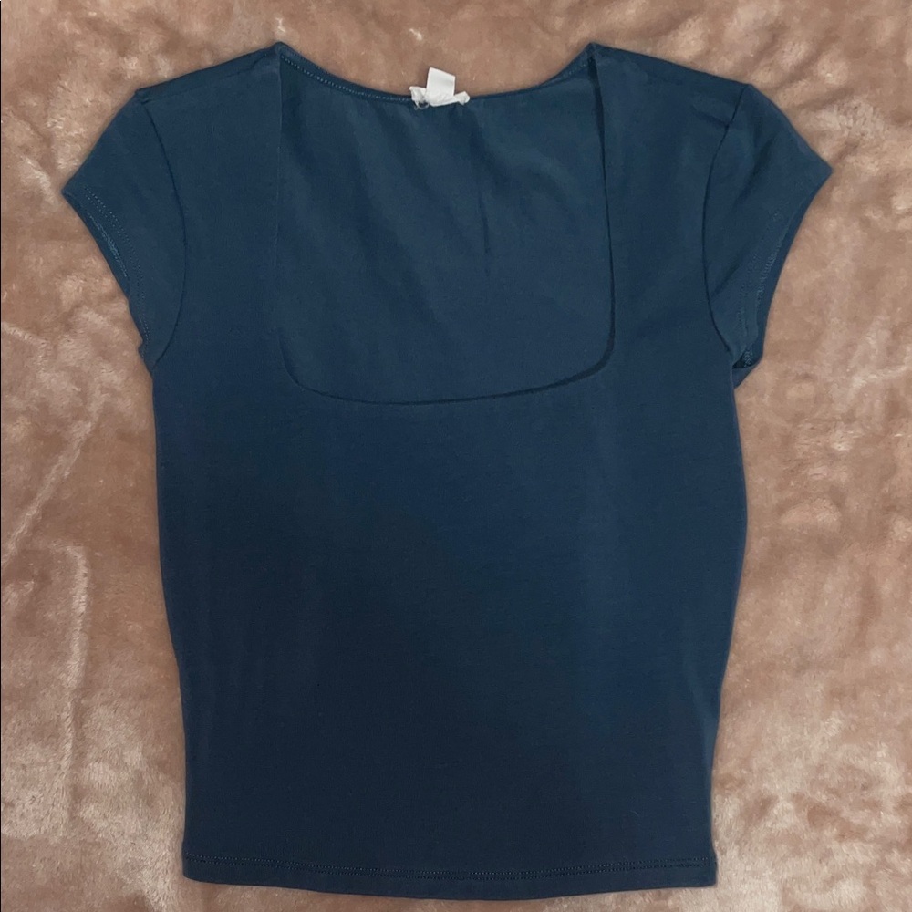 Garage Dark Blue Short Sleeve Top
